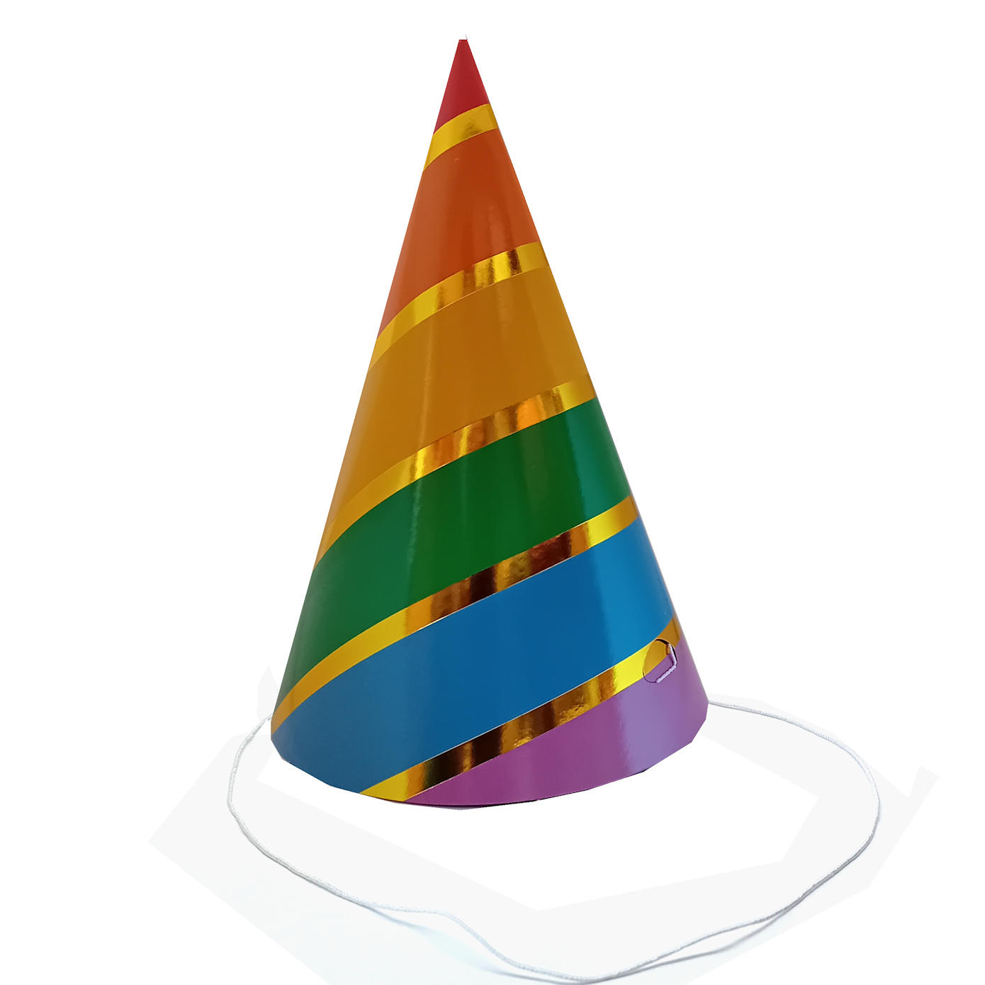 Gold Rainbow Party Hat